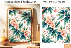 Retro Peach Flowers |Watercolor Vintage Cutting Board Product Image 1