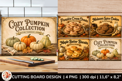 Vintage autumn cutting board design with pumpkins Product Image 1