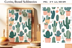 Retro Desert Cactus|Succulent| Vintage Cutting Board Product Image 1
