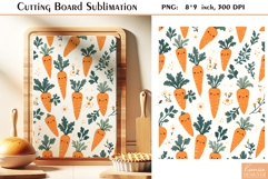 Flower Cow|Cherry|Carrot|Watercolor Vintage Cutting Board Product Image 2
