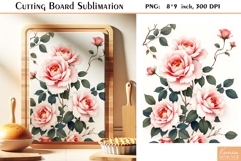 Retro Roses Flowers |Watercolor Vintage Cutting Board Product Image 1