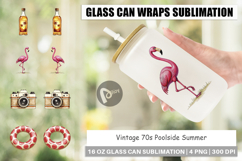 Vintage 70s Poolside Summer Glass Can Product Image 1