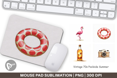 Vintage 70s Poolside Summer Mouse Pad Product Image 1