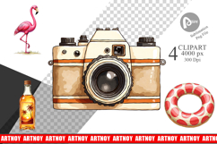 Vintage 70s Poolside Summer Clipart Product Image 1