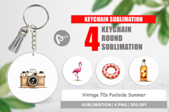 Vintage 70s Poolside Summer Keychain Product Image 1