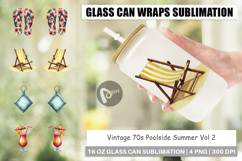 Vintage 70s Poolside Summer Glass Can Product Image 1