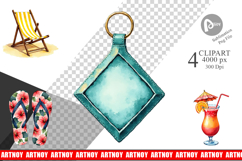 Vintage 70s Poolside Summer Clipart Product Image 1