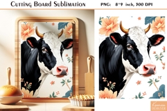 Flower Cow|Cherry|Carrot|Watercolor Vintage Cutting Board Product Image 3