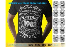 Vintage 40th Birthday Shirt SVG Birthday Gift Includes 80-89 Product Image 3
