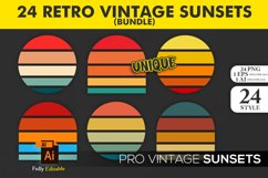 24 Retro Vintage Sunsets Bundle | Sublimation Circles Product Image 3
