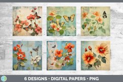 Bundle of six Decoupage Abutilons Paper Backgrounds designs.
