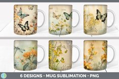 Bundle of six Decoupage Acacias Mug Wrap designs.