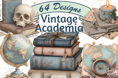 Dark Academia Clipart PNG Study Props Vintage Library Art Product Image 1