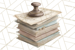 Dark Academia Clipart PNG Study Props Vintage Library Art Product Image 3