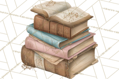 Dark Academia Clipart PNG Study Props Vintage Library Art Product Image 3