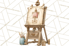 Dark Academia Clipart PNG Study Props Vintage Library Art Product Image 4