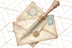 Dark Academia Clipart PNG Study Props Vintage Library Art Product Image 4