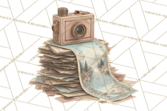 Dark Academia Clipart PNG Study Props Vintage Library Art Product Image 3