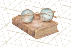 Dark Academia Clipart PNG Study Props Vintage Library Art Product Image 5