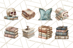 Dark Academia Clipart PNG Study Props Vintage Library Art Product Image 8