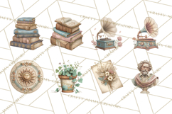 Dark Academia Clipart PNG Study Props Vintage Library Art Product Image 7