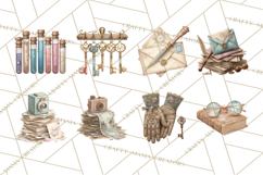 Dark Academia Clipart PNG Study Props Vintage Library Art Product Image 6