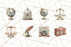 Dark Academia Clipart PNG Study Props Vintage Library Art Product Image 2