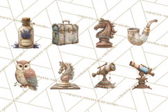 Dark Academia Clipart PNG Study Props Vintage Library Art Product Image 9