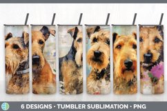 Bundle of six Decoupage Airedale Terriers Tumbler designs.