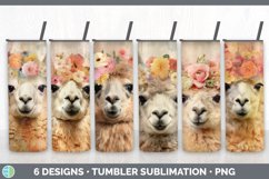 Bundle of six Decoupage Alpacas Tumbler designs.