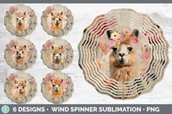 Bundle of six Decoupage Alpacas Wind Spinner designs.