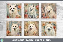 Bundle of six Decoupage American Eskies Paper Backgrounds designs.