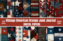 Vintage Americana Grunge Junk Journal Digital Paper Textures Product Image 1
