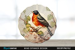 Vintage American Robin Birds Wind Spinner Sublimation PNG Product Image 1
