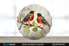 Vintage American Robin Birds Wind Spinner Sublimation PNG Product Image 1