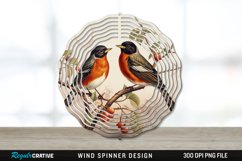 Vintage American Robin Birds Wind Spinner Sublimation PNG Product Image 1