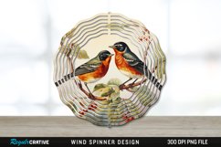 Vintage American Robin Birds Wind Spinner Sublimation PNG Product Image 1