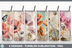 Bundle of six Decoupage Anemones Tumbler designs.