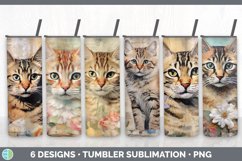Bundle of six Decoupage Angora Cats Tumbler designs.