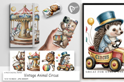 Digital Paper Vintage Animal Circus Product Image 1