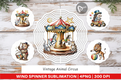 Wind Spinner Vintage Animal Circus Product Image 1