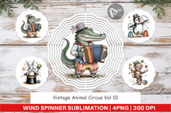 Wind Spinner Vintage Animal Circus Product Image 1