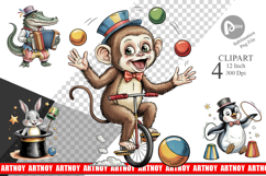 Vintage Animal Circus Clipart Product Image 1
