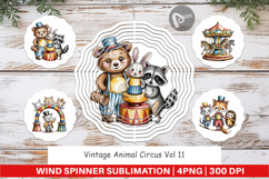 Wind Spinner Vintage Animal Circus Product Image 1