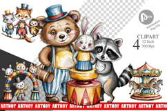 Vintage Animal Circus Clipart Product Image 1
