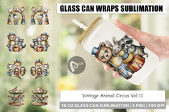 Glass Can Vintage Animal Circus Product Image 1
