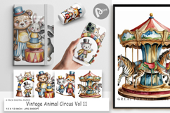 Digital Paper Vintage Animal Circus Product Image 1