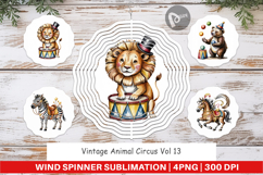 Wind Spinner Vintage Animal Circus Product Image 1