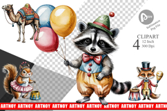 Vintage Animal Circus Clipart Product Image 1