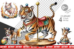 Vintage Animal Circus Clipart Product Image 1